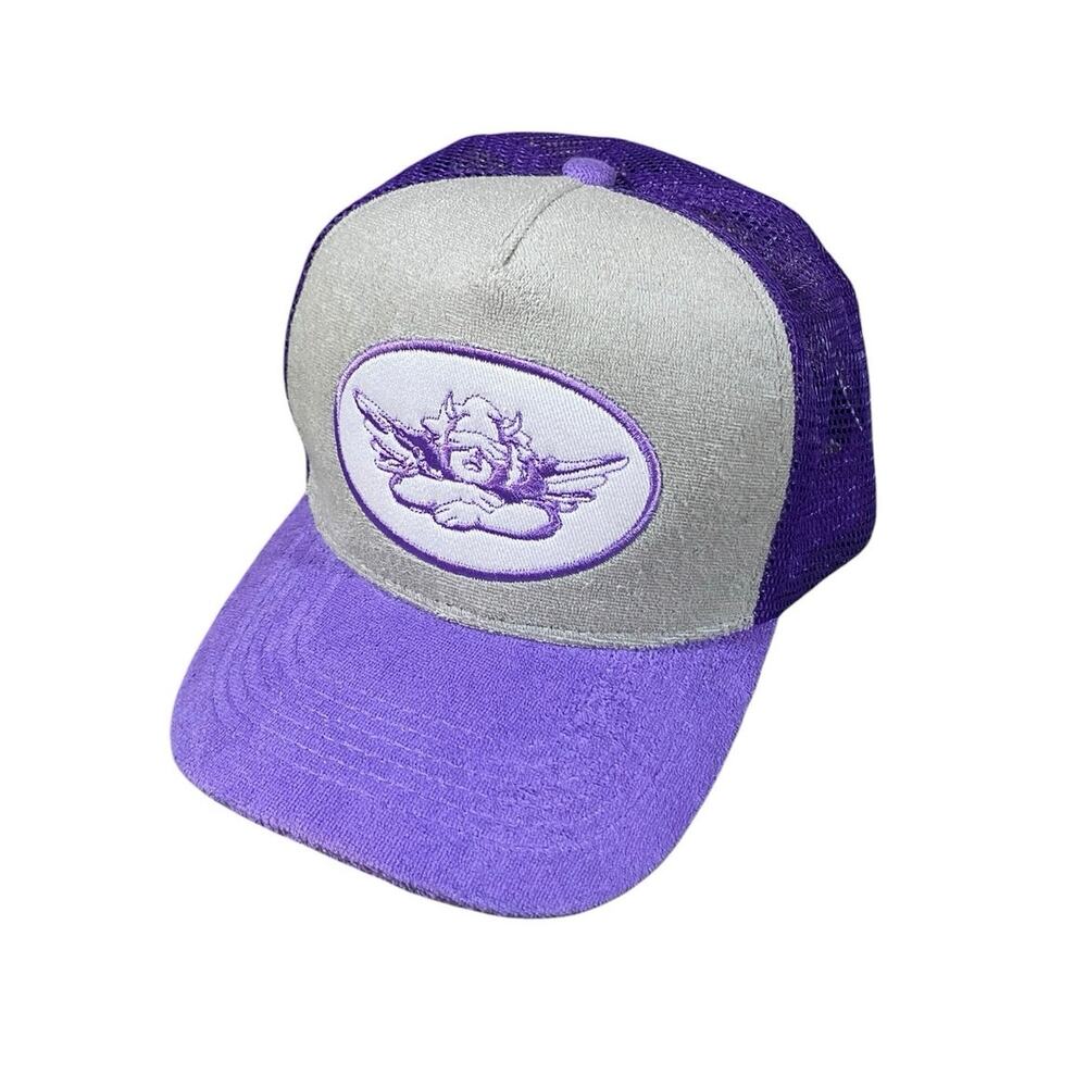 Boys Lie Plush Purple Corduroy Trucker Hat
